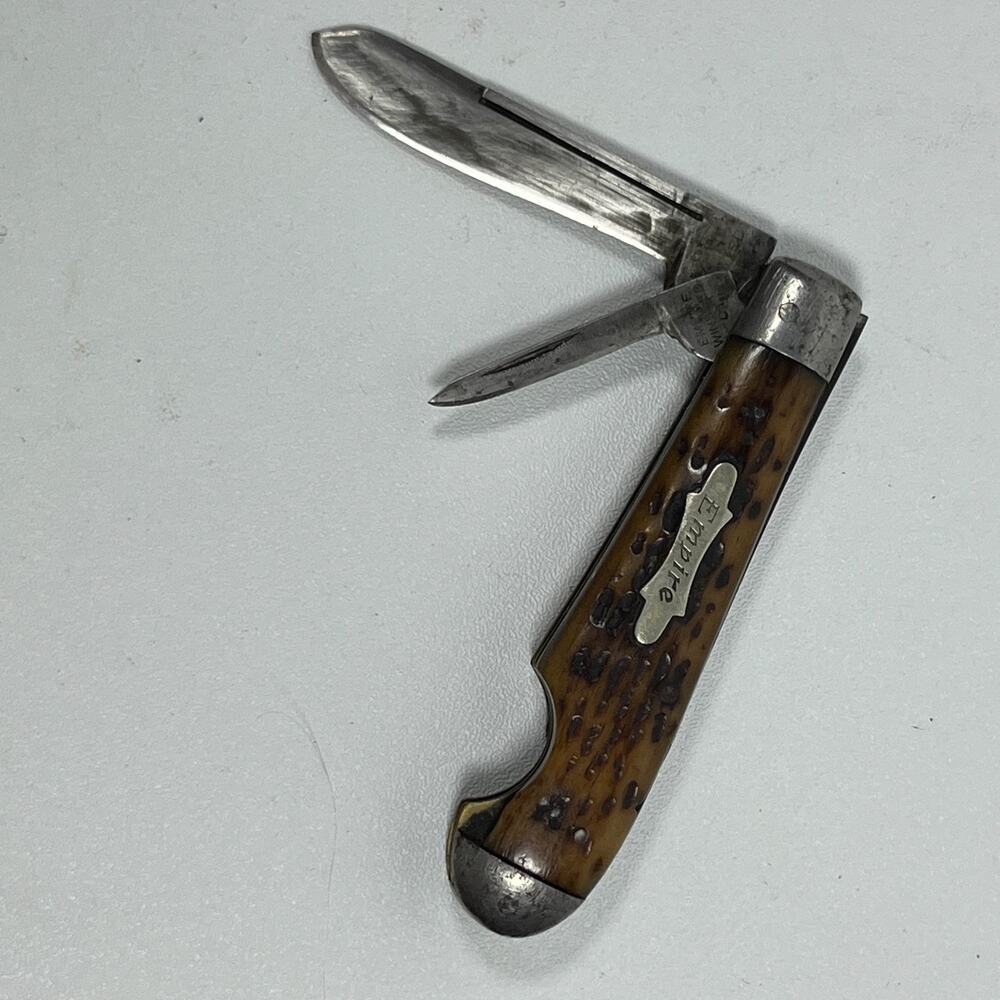 EMPIRE WINSTED CT Knife Jack Pocket Jigged Bone 2 Blade VTG
